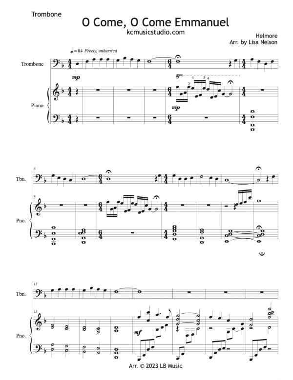 O Come O Come Emmanuel - Trombone